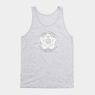 Crop Circle Geometric Symbol in White Tank Top